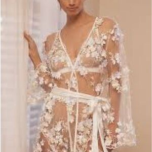 Anthropologie Kilo Brava Sheer Embellished Robe